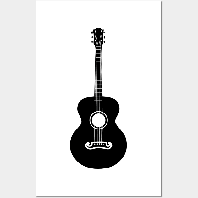 Acoustic guitar silhouette Wall Art by AnnArtshock